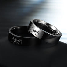 Load image into Gallery viewer, 6mm Fashion Stainless Steel Ring i love you Couple Silver Black Couple Jewelry Anniversary Valentine's Day Gifts
