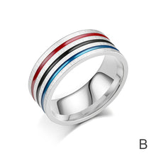 Load image into Gallery viewer, 8MM Rainbow Rings Jewelry Engagement Party Titanium Steel For Couple Lovers Rings For Women Men Jewelry
