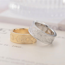 Load image into Gallery viewer, Titanium Steel Cast Star-moon Sun Couple de-stress Lucky Ring Friends Party Jewelry
