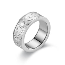 Load image into Gallery viewer, Titanium Steel Cast Star-moon Sun Couple de-stress Lucky Ring Friends Party Jewelry
