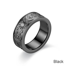 Load image into Gallery viewer, Titanium Steel Cast Star-moon Sun Couple de-stress Lucky Ring Friends Party Jewelry

