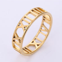 Load image into Gallery viewer, Roman Numerals Stainless Steel Ring For Women Men Classic Rose Gold Color Casual Couple Rings Jewelry Gift
