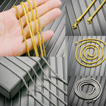 Load image into Gallery viewer, Fashion New Chain Necklace For Men Punk Silver Color Stainless Steel Long Necklace Men Hip Hop Jewelry Gift
