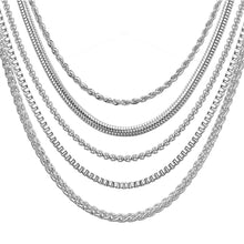 Load image into Gallery viewer, Fashion New Chain Necklace For Men Punk Silver Color Stainless Steel Long Necklace Men Hip Hop Jewelry Gift
