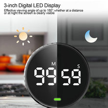 Load image into Gallery viewer, Kitchen Timer Digital Timer Manual Countdown Alarm Clock Magnetic Digital Timer Mechanical Cooking Timer Cooking Shower Study Stopwatch
