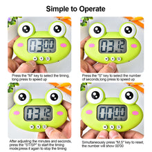 Load image into Gallery viewer, Cute Cartoon Animal Shape LCD Digital Screen Kitchen Timer Magnetic Countdown Timer for Kitchen Cooking Study Stopwatch Loud Alarm Clock
