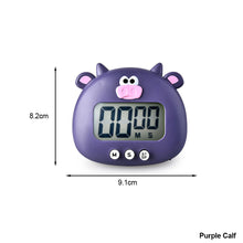 Load image into Gallery viewer, Cute Cartoon Animal Shape LCD Digital Screen Kitchen Timer Magnetic Countdown Timer for Kitchen Cooking Study Stopwatch Loud Alarm Clock
