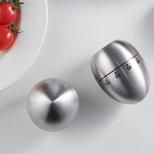 Load image into Gallery viewer, Stainless Steel Egg Shape Mechanical Manual Digital Timer Kitchen Supplies Clock Kitchen Timer Alarm Clock 60 Minute Countdown Cooking Timer
