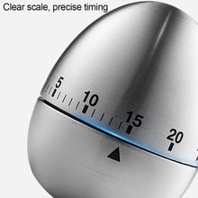 Load image into Gallery viewer, Stainless Steel Egg Shape Mechanical Manual Digital Timer Kitchen Supplies Clock Kitchen Timer Alarm Clock 60 Minute Countdown Cooking Timer
