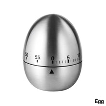 Load image into Gallery viewer, Stainless Steel Egg Shape Mechanical Manual Digital Timer Kitchen Supplies Clock Kitchen Timer Alarm Clock 60 Minute Countdown Cooking Timer
