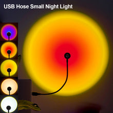 Load image into Gallery viewer, USB Sunset Lamp LED Rainbow Neon Night Light Projector Photography Wall Atmosphere Lighting Projection Lamp for Bedroom Home Decor Gift
