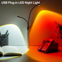 Load image into Gallery viewer, USB Sunset Lamp LED Rainbow Neon Night Light Projector Photography Wall Atmosphere Lighting Projection Lamp for Bedroom Home Decor Gift
