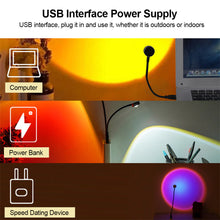 Load image into Gallery viewer, USB Sunset Lamp LED Rainbow Neon Night Light Projector Photography Wall Atmosphere Lighting Projection Lamp for Bedroom Home Decor Gift
