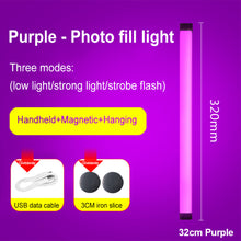 Load image into Gallery viewer, Handheld LED Night Lamps RGB Colorful Atmosphere Fill Light Rechargeable Bedroom Photography Selfie Lamp Lighting Room Decor
