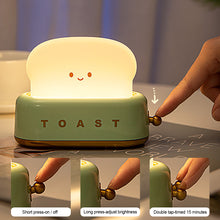 Load image into Gallery viewer, LED Bread Maker Night Light USB Charging Dimming Toast Lamp Bedroom Children Timing Sleeping Lamps Fun Switch Mood Light
