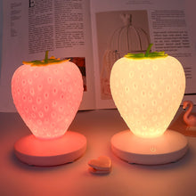 Load image into Gallery viewer, Fun Strawberry Shape Led Energy-saving Lamp Children with Sleeping Night Light USB Charging Silicone Lamp Touch Switch Birthday Xmas Gift
