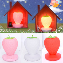Load image into Gallery viewer, Fun Strawberry Shape Led Energy-saving Lamp Children with Sleeping Night Light USB Charging Silicone Lamp Touch Switch Birthday Xmas Gift
