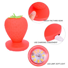 Load image into Gallery viewer, Fun Strawberry Shape Led Energy-saving Lamp Children with Sleeping Night Light USB Charging Silicone Lamp Touch Switch Birthday Xmas Gift
