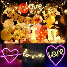 Load image into Gallery viewer, Neon LED Light Sign Lightning LOVE Heart Neon Light Neon Signs Xmas Birthday Gift for Bar Home Decor Party Christmas
