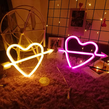 Load image into Gallery viewer, Neon LED Light Sign Lightning LOVE Heart Neon Light Neon Signs Xmas Birthday Gift for Bar Home Decor Party Christmas
