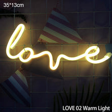 Load image into Gallery viewer, Neon LED Light Sign Lightning LOVE Heart Neon Light Neon Signs Xmas Birthday Gift for Bar Home Decor Party Christmas
