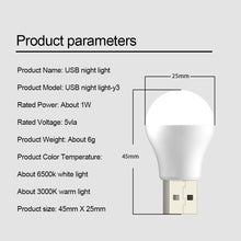 Load image into Gallery viewer, Mini USB Plug Night Light Book Reading Lamp Eye Protection Bedside Light Atmosphere Light Home Decoration
