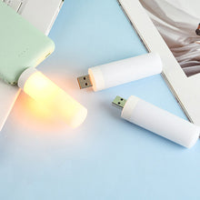 Load image into Gallery viewer, USB Atmosphere Light LED Flame Flashing Candle Lights Book Lamp for Power Bank Camping Lighting Cigarette Lighter Effect Light
