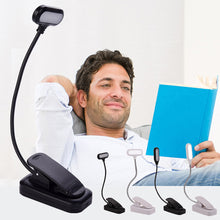 Load image into Gallery viewer, LED Eye Protection Book Night Light Adjustable Mini Clip-On Study Desk Lamp Battery Powered Flexible for Travel Bedroom Reading
