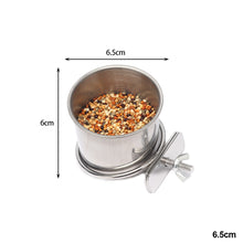 Load image into Gallery viewer, Pet Birds Hanging Cage Bowl Dish Cup Anti-turnover Stainless Steel Feeding Food Drinking Feeder for Parakeet Lovebird
