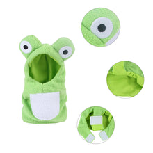 Load image into Gallery viewer, Funny Frog Shaped Birds Clothes Plush Flying Suit Parrots Costume Cosplay Outfit Winter Warm Hat Hooded Pet Bird Accessories
