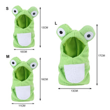 Load image into Gallery viewer, Funny Frog Shaped Birds Clothes Plush Flying Suit Parrots Costume Cosplay Outfit Winter Warm Hat Hooded Pet Bird Accessories
