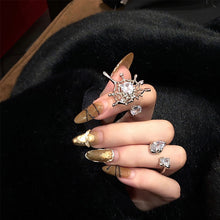 Load image into Gallery viewer, Opal Irregular Natural Stone Ring with White Opal Girl Crush Egirl Hollow Rings for Women Trendy Ring Creative Finger Jewelry
