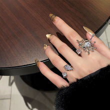 Load image into Gallery viewer, Opal Irregular Natural Stone Ring with White Opal Girl Crush Egirl Hollow Rings for Women Trendy Ring Creative Finger Jewelry
