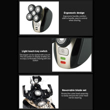 Load image into Gallery viewer, 5-in-1 IPX6 Waterproof Electric Shaver for Men 4D Floating Head Shavers for Bald Men 5 Head Cordless Grooming Kit Razor
