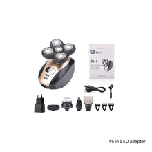 Load image into Gallery viewer, 5-in-1 IPX6 Waterproof Electric Shaver for Men 4D Floating Head Shavers for Bald Men 5 Head Cordless Grooming Kit Razor
