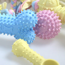Load image into Gallery viewer, Pet Chewing Toy Molar Toys TPR Teething Bone Interactive Dog Toy Gum Massager Stick Pet Toy Pull Ring Toy
