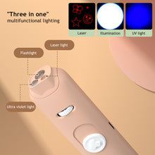 Load image into Gallery viewer, Telescopic Pointer Cat Toy USB Rechargeable Infrared Laser Light Funny Cat Stick Pet Supplies Interactive Feather Bell Toys
