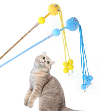 Load image into Gallery viewer, Pet Cat Teaser Toys with Feather Bell PP Rod Mouse Toy Cat Catcher Teaser Stick Cat Interactive Toys
