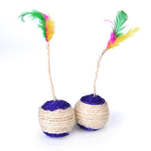 Load image into Gallery viewer, Cat Toy Pet Cat Sisal Scratching Ball Training Interactive Toy for Kitten Pet Cat Supplies Funny Play Feather Toy cat accessorie
