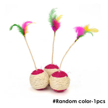 Load image into Gallery viewer, Cat Toy Pet Cat Sisal Scratching Ball Training Interactive Toy for Kitten Pet Cat Supplies Funny Play Feather Toy cat accessorie
