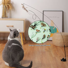 Load image into Gallery viewer, Cat Toy Stick Insect Feather Replacement Head Little Flying Handmade Kitten With Bell Interactive Teaser Pet Supplies

