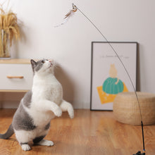 Load image into Gallery viewer, Cat Toy Stick Insect Feather Replacement Head Little Flying Handmade Kitten With Bell Interactive Teaser Pet Supplies

