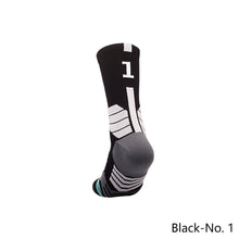 Load image into Gallery viewer, 1pc Adult 0-9 Number Socks Basketball Socks Elite Socks Men Women Professional Sport Cotton Socks Outdoor Cycling Running Socks
