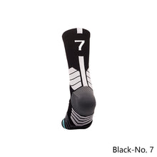 Load image into Gallery viewer, 1pc Adult 0-9 Number Socks Basketball Socks Elite Socks Men Women Professional Sport Cotton Socks Outdoor Cycling Running Socks
