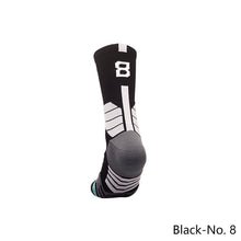 Load image into Gallery viewer, 1pc Adult 0-9 Number Socks Basketball Socks Elite Socks Men Women Professional Sport Cotton Socks Outdoor Cycling Running Socks
