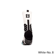 Load image into Gallery viewer, 1pc Adult 0-9 Number Socks Basketball Socks Elite Socks Men Women Professional Sport Cotton Socks Outdoor Cycling Running Socks
