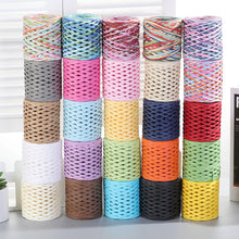 Load image into Gallery viewer, 200m/roll Hand-knitted Lafite Raffia Straw Paper Yarn Rope Baking Packaging Strap Rope Crocheting Summer Hat Bags Weaving Yarn
