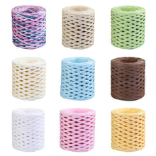 Load image into Gallery viewer, 200m/roll Hand-knitted Lafite Raffia Straw Paper Yarn Rope Baking Packaging Strap Rope Crocheting Summer Hat Bags Weaving Yarn
