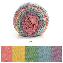 Load image into Gallery viewer, 100g/roll 193m Rainbow Segment Dyed 5arn 5 Strand Wool DIY Handmade Knitted Baby Sweater Hat Scarf Yarn Crochet Yarn
