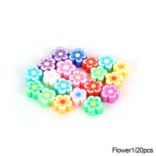 Load image into Gallery viewer, 20pcs Animal Fruit Flower Polymer Clay Beads Kids Jewelry DIY Making Bracelet Necklace Spaced Accessories
